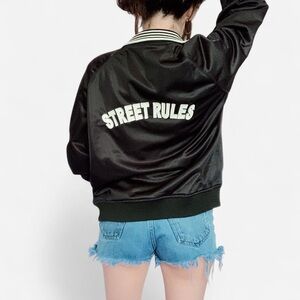 Street Rules Black Bomber Jacket